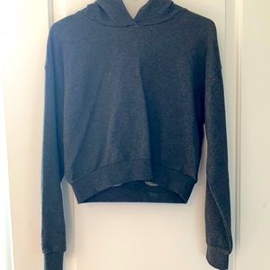 Forever 21 Cropped Grey Hoodie Small